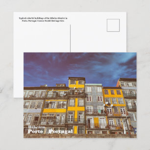 Carte Postale Bâtiments colorés du district de Ribeira à Porto