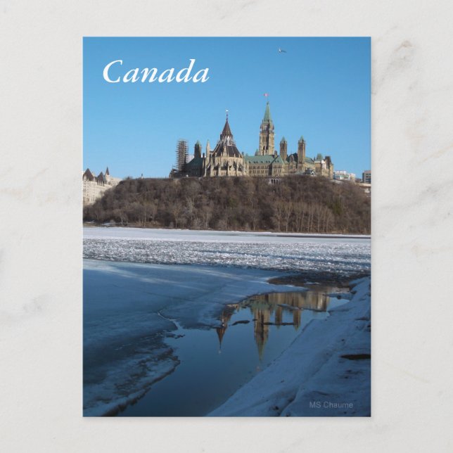Carte Postale Bâtiments du Parlement du Canada vue de la rivière (Devant)