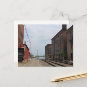 Carte Postale Bâtiments inondés voie ferrée Burlington, Iowa