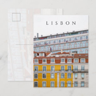 Carte Postale Bâtiments pastel fantaisistes à Lisbonne