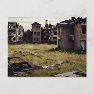 Carte Postale Bâtiments postapalyptiques abandonnés