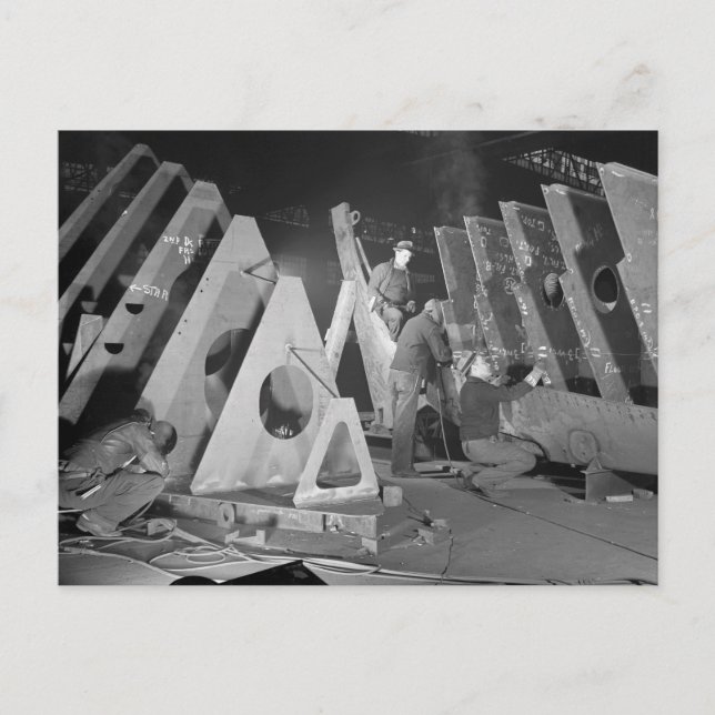 Carte Postale Bâtir des navires de liberté, 1941 (Devant)