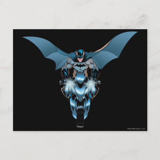 Carte Postale Batman à vélo avec cape (Devant)