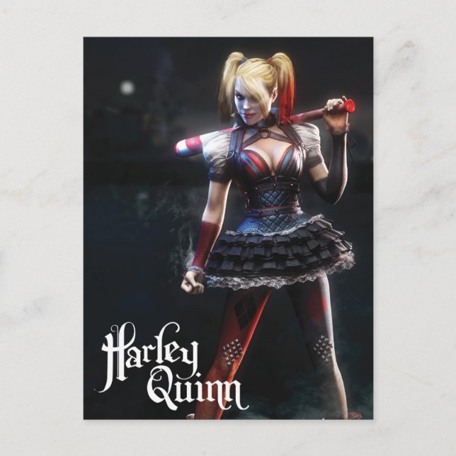 Carte Postale Batman Arkham Knight | Harley Quinn avec chauve-so (Devant)