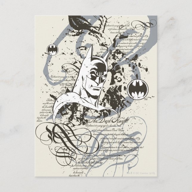 Carte Postale Batman Dark Knight Manuscript Montage (Devant)