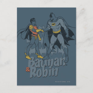 Carte Postale Batman Et Robin Distressed Graphisme