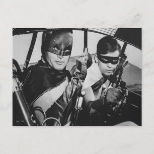 Carte Postale Batman et Robin In Batmobile