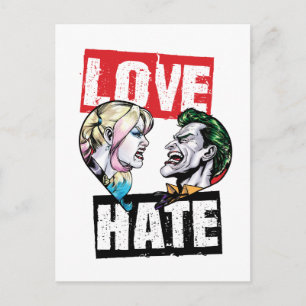Carte Postale Batman   Harley Quinn & Joker Love/Hate