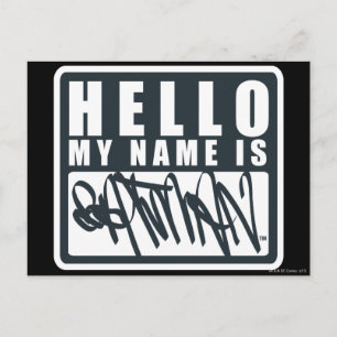 Carte Postale Batman   Hello My Name is Batman Logo
