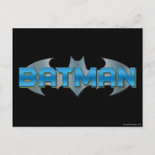Carte Postale Batman   Logo de nom bleu