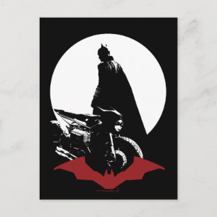 Carte Postale Batman Motorcycle Silhouette