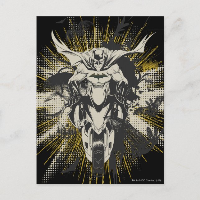 Carte Postale Batman on Bike (Devant)