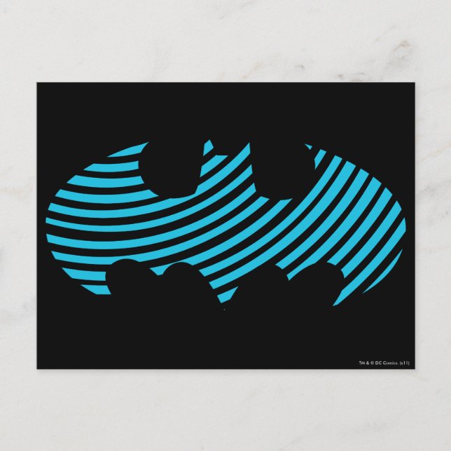Carte Postale Batman Symbol | Blue Striped Logo (Devant)