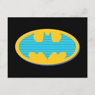 Carte Postale Batman Symboles Bandes Cyan