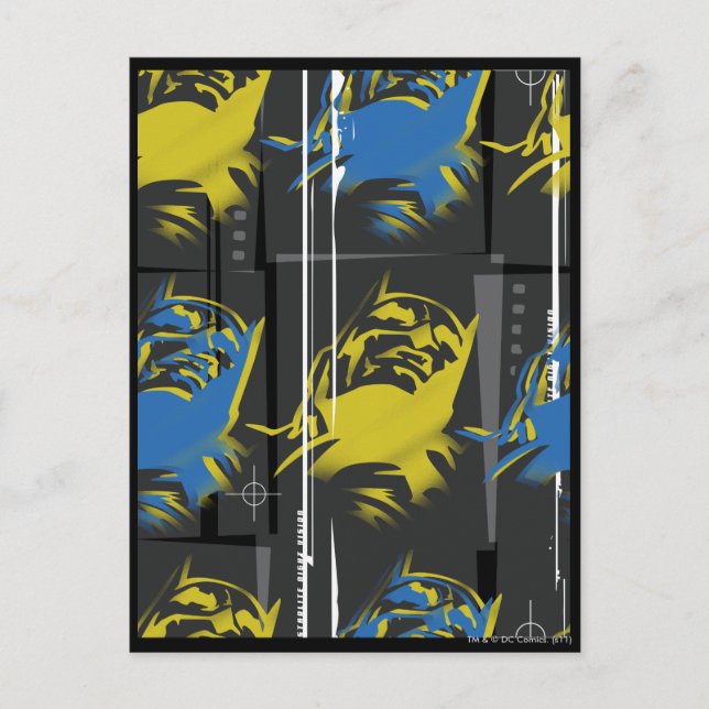 Carte Postale Batman Urban Legends - Mask Grid Pattern Blue/Yell (Devant)