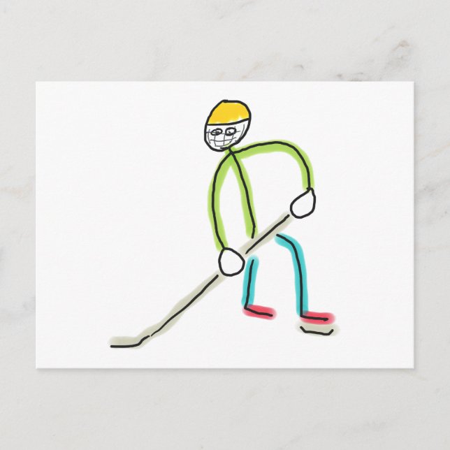 Carte Postale Bâton de hockey sur glace (Devant)
