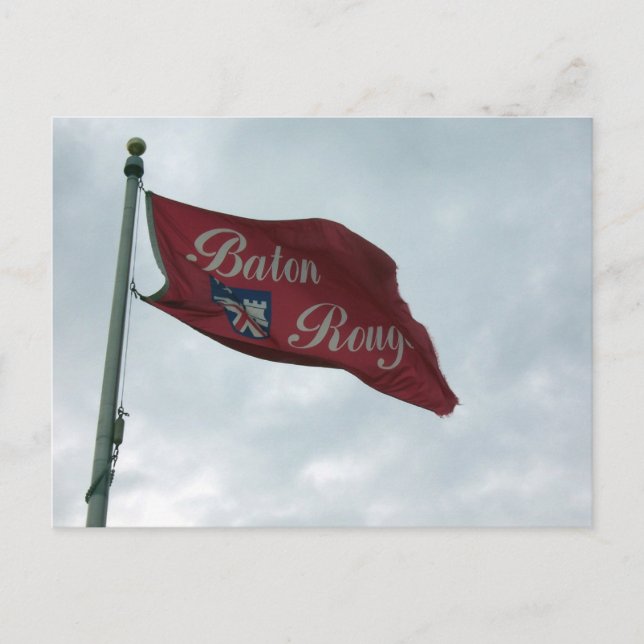 Carte Postale Baton Rouge Louisiana Drapeau volant dans le vent (Devant)