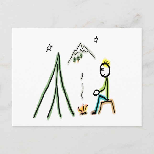 Carte Postale Bâtonnet de camping (Devant)