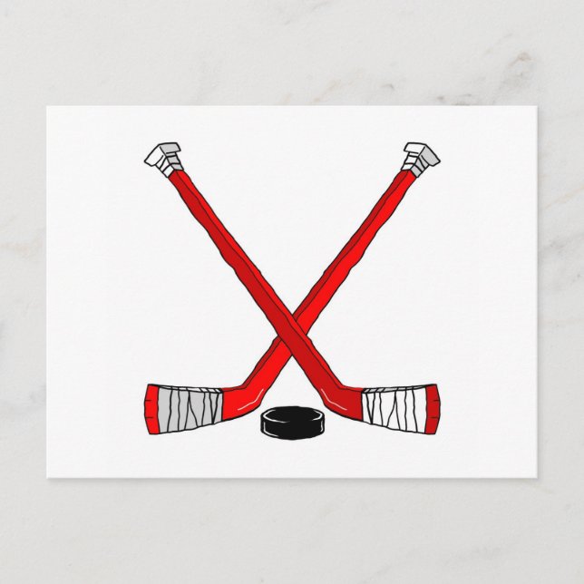 Carte Postale Bâtons de hockey (Devant)