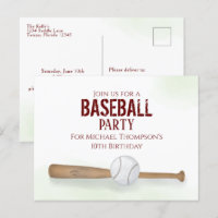 Batte de baseball à l'aquarelle pour un anniversai