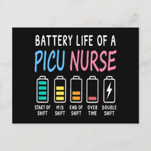 Carte Postale Batterie de vie d'un graphique d'humour d'infirmiè