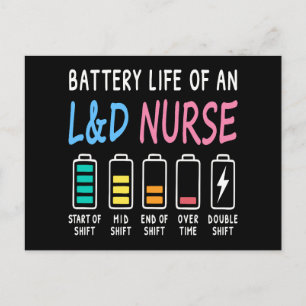 Carte Postale Batterie d'une infirmière en L&D humour graphique