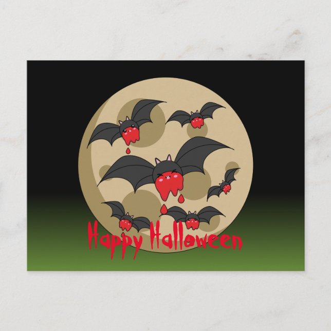 Carte Postale Battes Vampire de Ketchup | Ajouter son propre tex (Devant)