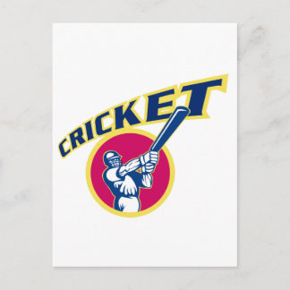 Carte Postale batteur de sport de cricket