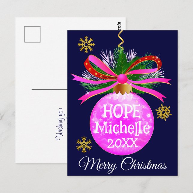 Carte Postale Baube rose (Devant / Derrière)