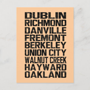 Carte postale Bay Area East Bay