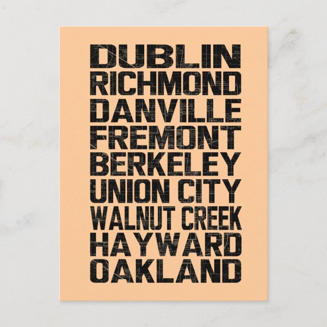 Carte postale Bay Area East Bay (Devant)