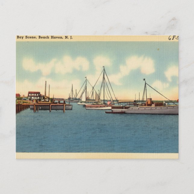 Carte Postale Bay Scene, Beach Haven, New Jersey (Devant)