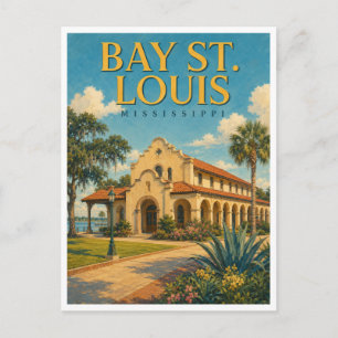 Carte Postale Bay St. Louis Mississippi Historic Depot GeoSaga