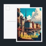 Carte Postale Bayonne France Voyage Vintage Illustration<br><div class="desc">Illustration Vintage de Bayonne France Travel Art</div>