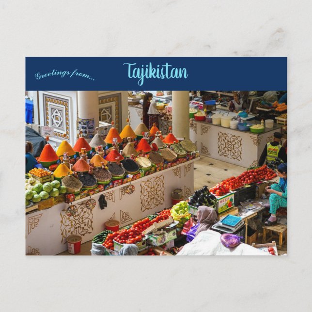 Carte Postale Bazar au Tadjikistan (Devant)