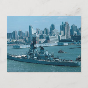 Carte Postale BB-61 "USS Iowa", port de New York, États-Unis