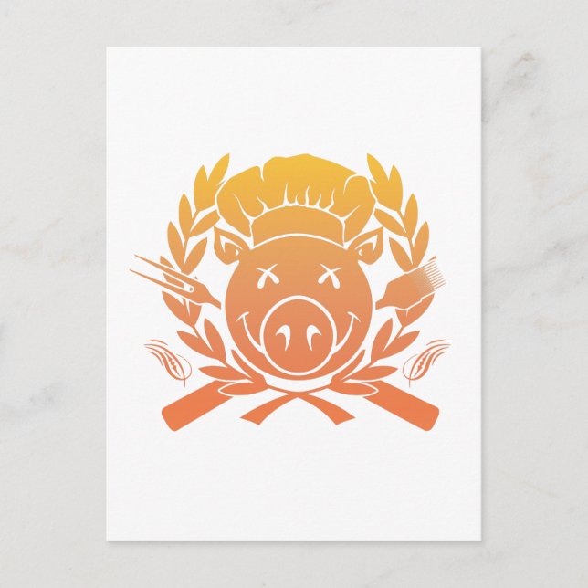 Carte Postale BBQ Crest - Fondu de coucher du soleil (Devant)