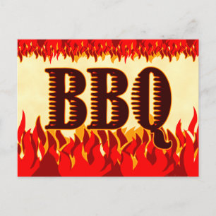 Carte Postale BBQ Flames Western Flames personnalisée Invitation