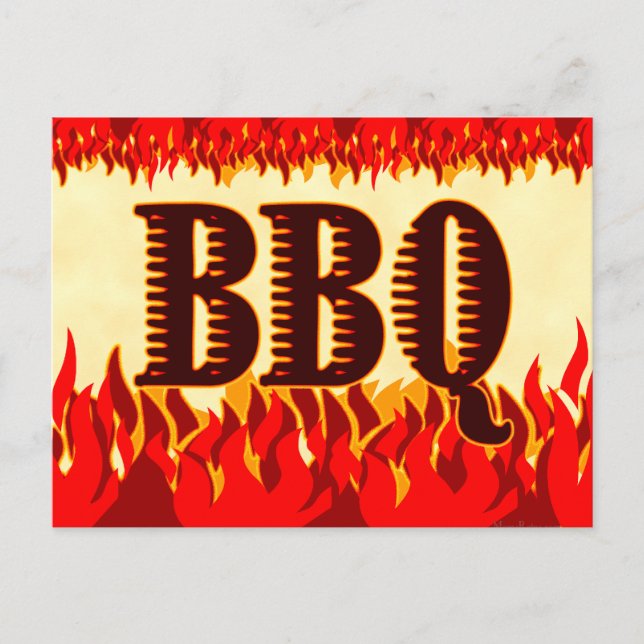 Carte Postale BBQ Flames Western Flames personnalisée Invitation (Devant)
