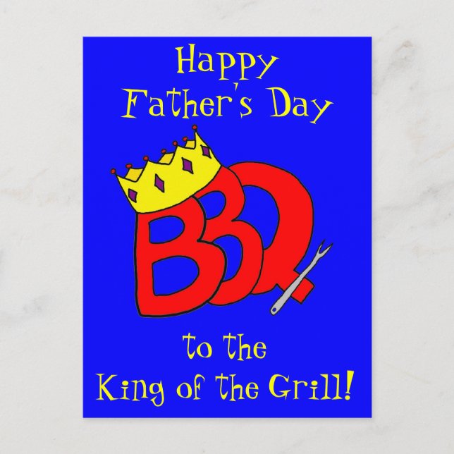 Carte postale BBQ King Father's Day (Devant)
