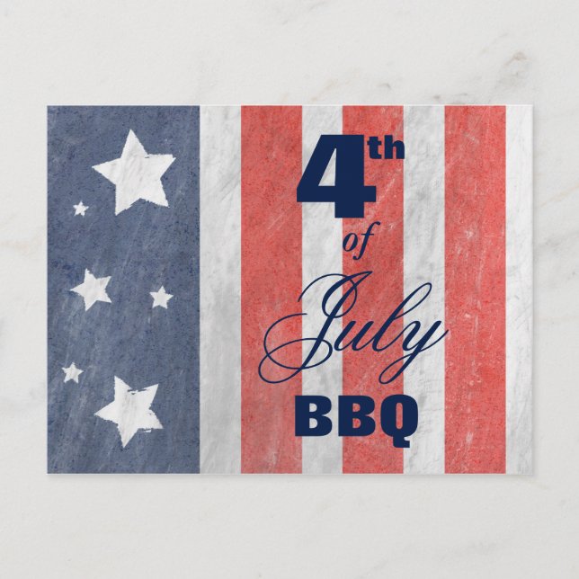 Carte postale BBQ ou vente du 4 juillet Stars & St (Devant)