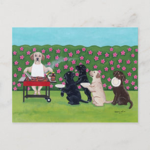 Carte Postale BBQ Party Labs dans le jardin Azalea