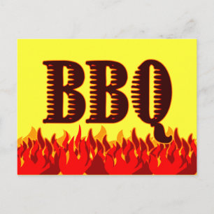 Carte postale BBQ Red Flames personnalisée Recette