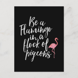 Carte Postale Be A Flamingo - Inspirational Card