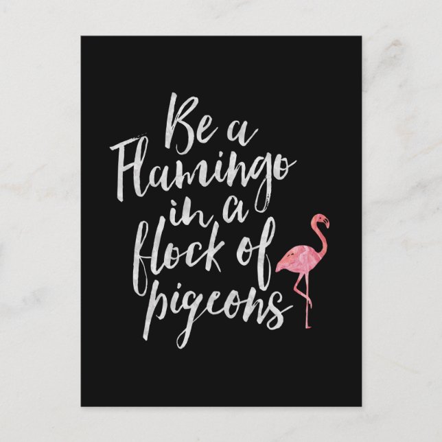 Carte Postale Be A Flamingo - Inspirational Card (Devant)