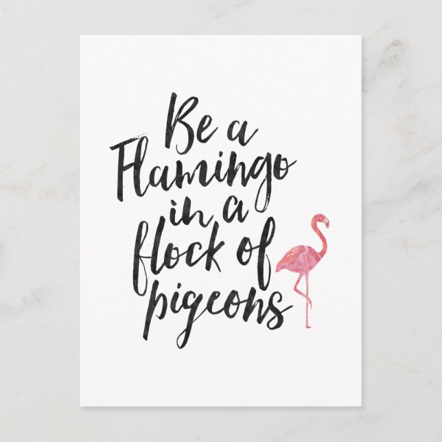 Carte Postale Be A Flamingo - Inspirational Card (Devant)