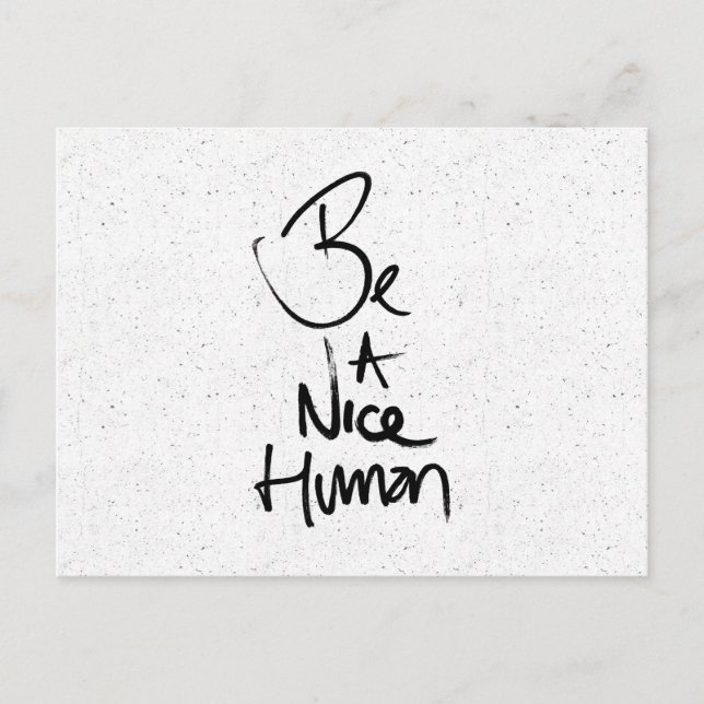 Carte Postale "Be a Nice Human" Design de typographie (Devant)