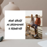 Be My Groomsman Brush Script Photo