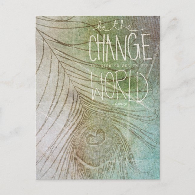 Carte Postale Be The Change - Citation Ghandi (Devant)
