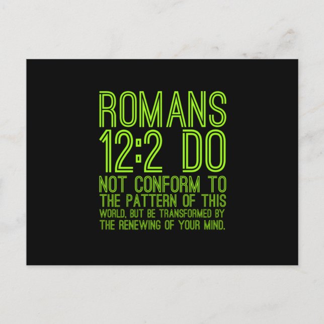Carte Postale Be transformed Bible Jesus Christian religious quo (Devant)